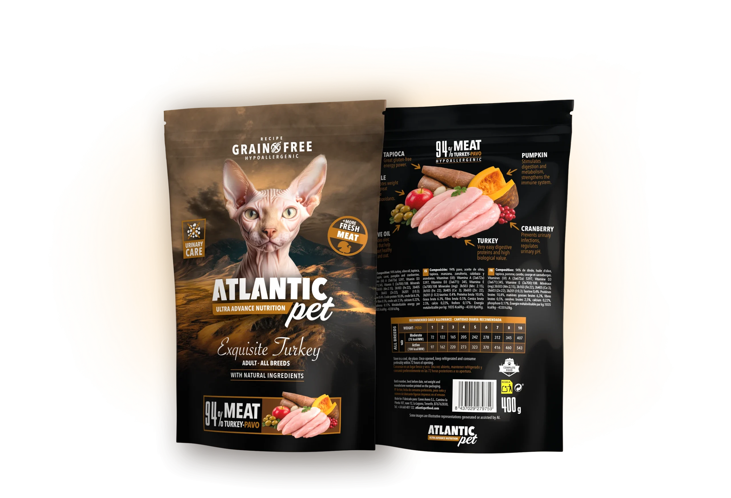 Comida húmeda de pavo para gatos adultos Exquisite Turkey de Atlantic Pet