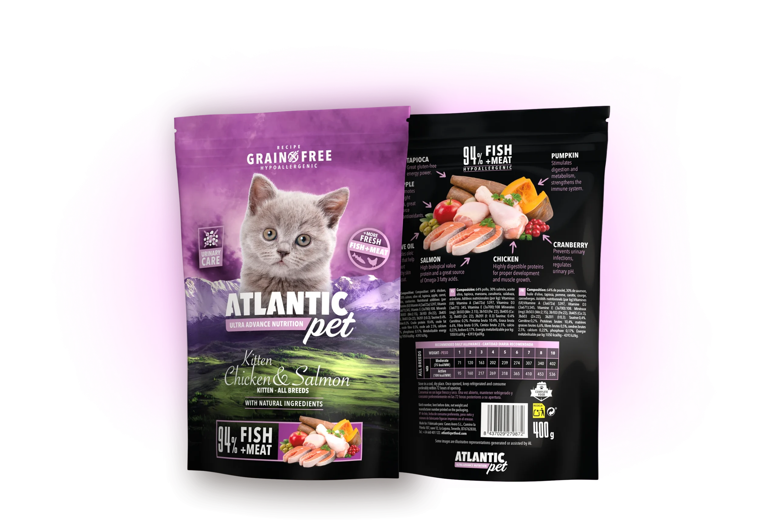 Comida húmeda para gatitos Kitten Chicken & Salmon de Atlantic Pet
