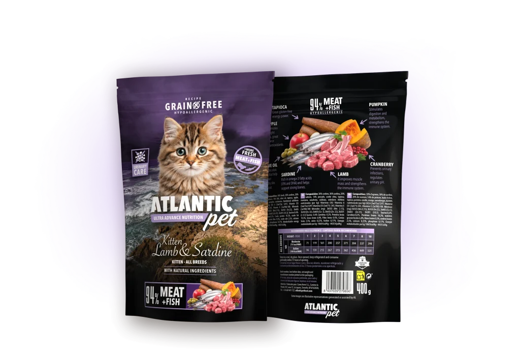 Comida húmeda para Gatos de Atlantic Pet, Kitten Lamb & Sardine