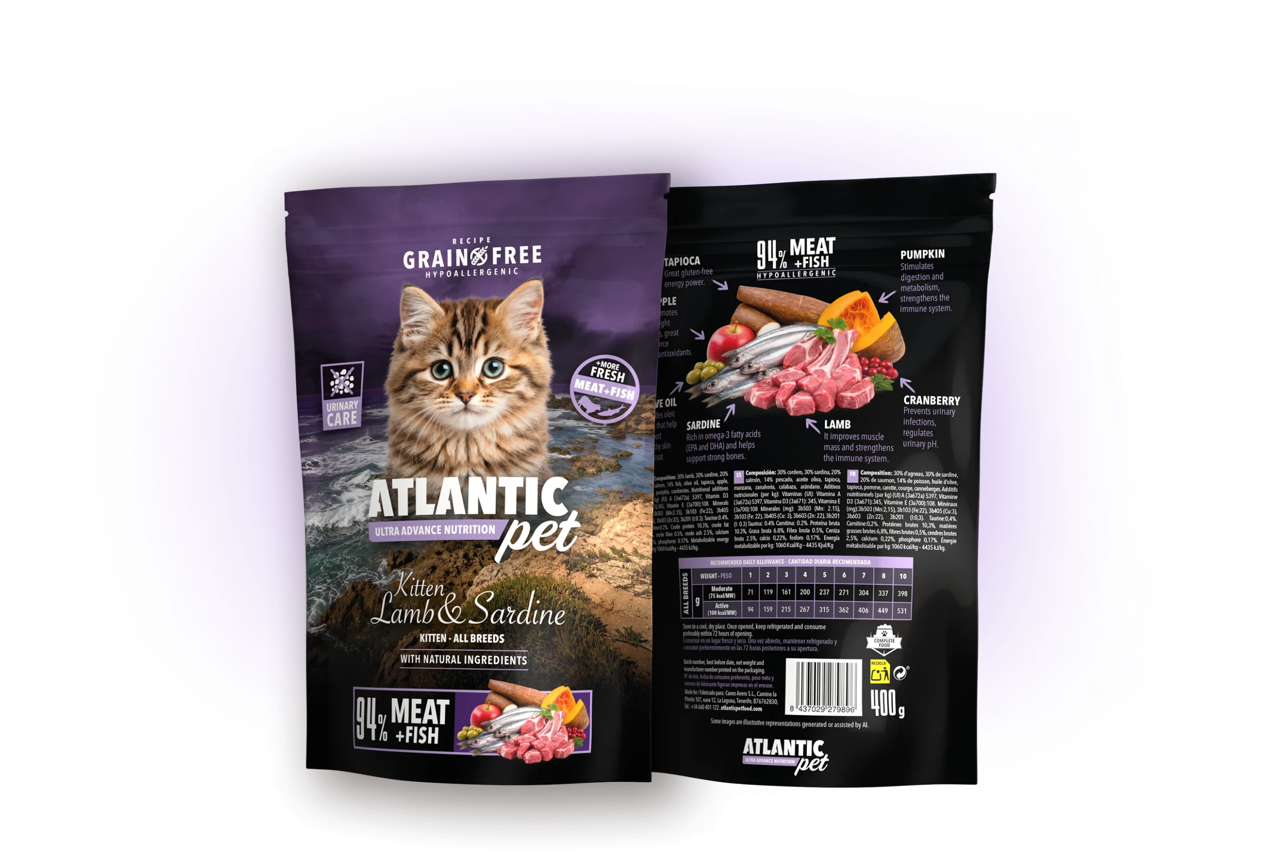 Comida húmeda para gatitos Kitten Lamb & Sardine de Atlantic Pet