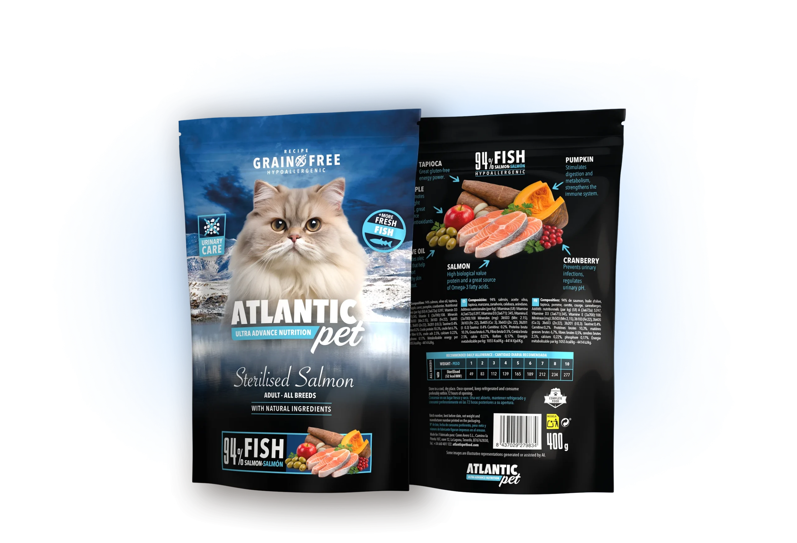 Comida húmeda de salmón para gatos esterilizados Sterilized Salmon de Atlantic Pet